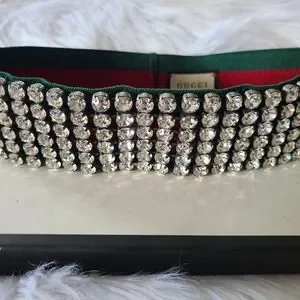 Gucci | Accessories | Gucci Crystal Embellished Web Headband  display picture 2